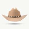 Dekoratives Leder-Hutband mit Flechtmuster am SCIPPIS POTRO Westernhut in Tan